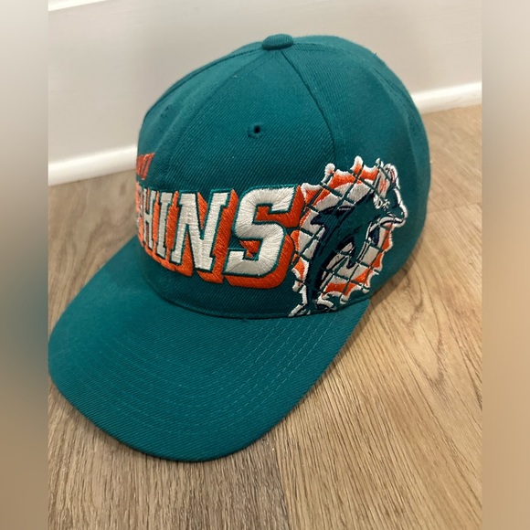 1991 Sports Specialties NFL ProLine Miami Dolphins Grid Wool Snapback Hat Cap - Picture 2 of 10